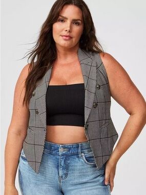 Torrid — Studio Ponte Buttoned Tailored Suit Vest plus size